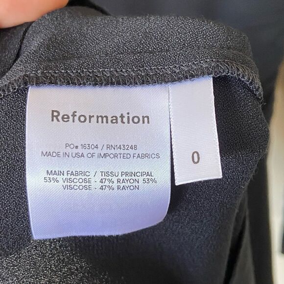 Reformation Mini Black Dress Long Sleeve Size 0 - Picture 8 of 8